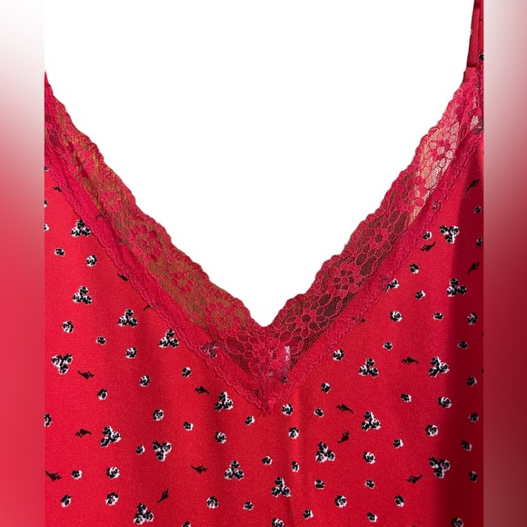 Nordstrom B.P Red Tank Top Lace Detail Size M - Picture 3 of 4